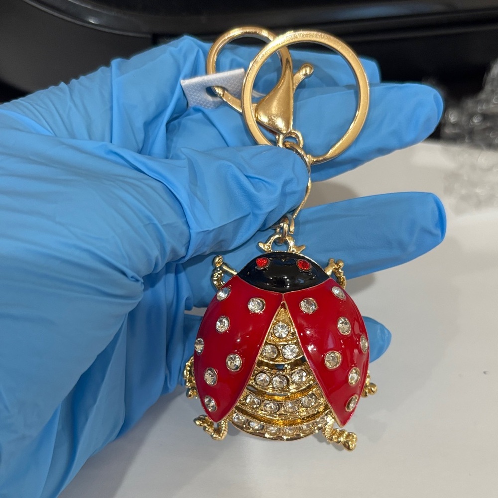 Elegant Red Ladybug Keychain